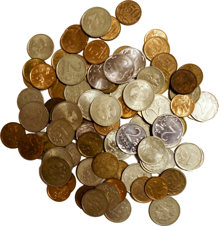 a pile of coins