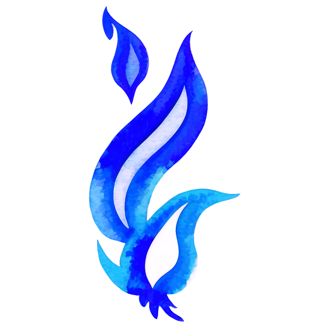 a watercolor painting of a blue and white fish
