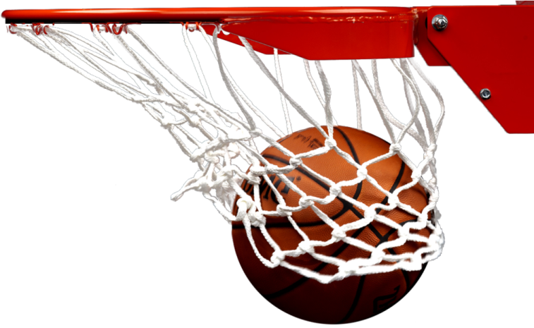 a basketball net with a ball in it