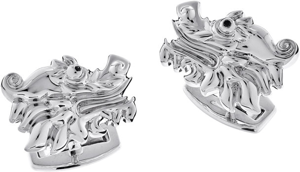 a pair of silver cuff rings