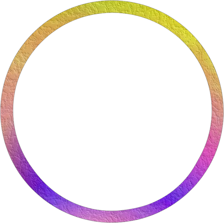 a rainbow colored circle with a white background
