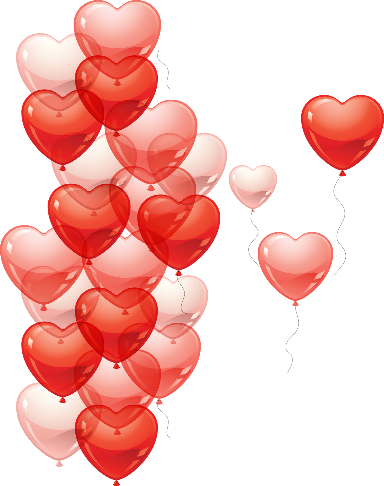 a bunch of red and white balloons