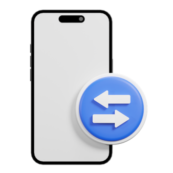 a phone with an arrow on the screen