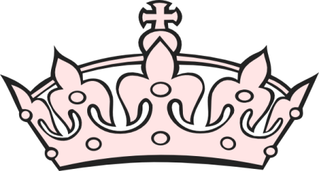 a pink crown on a white background