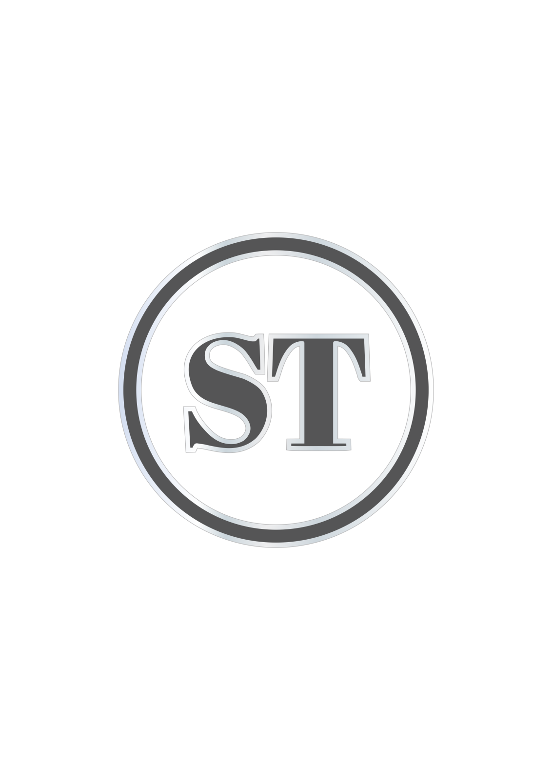 the st logo on a white background