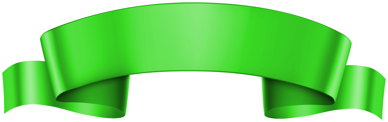 a green ribbon on a white background