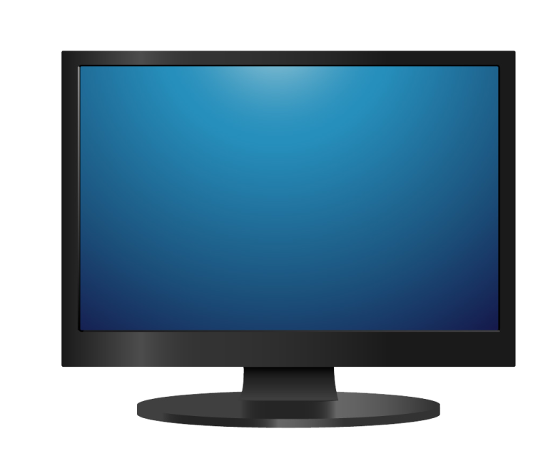 a computer monitor on a white background