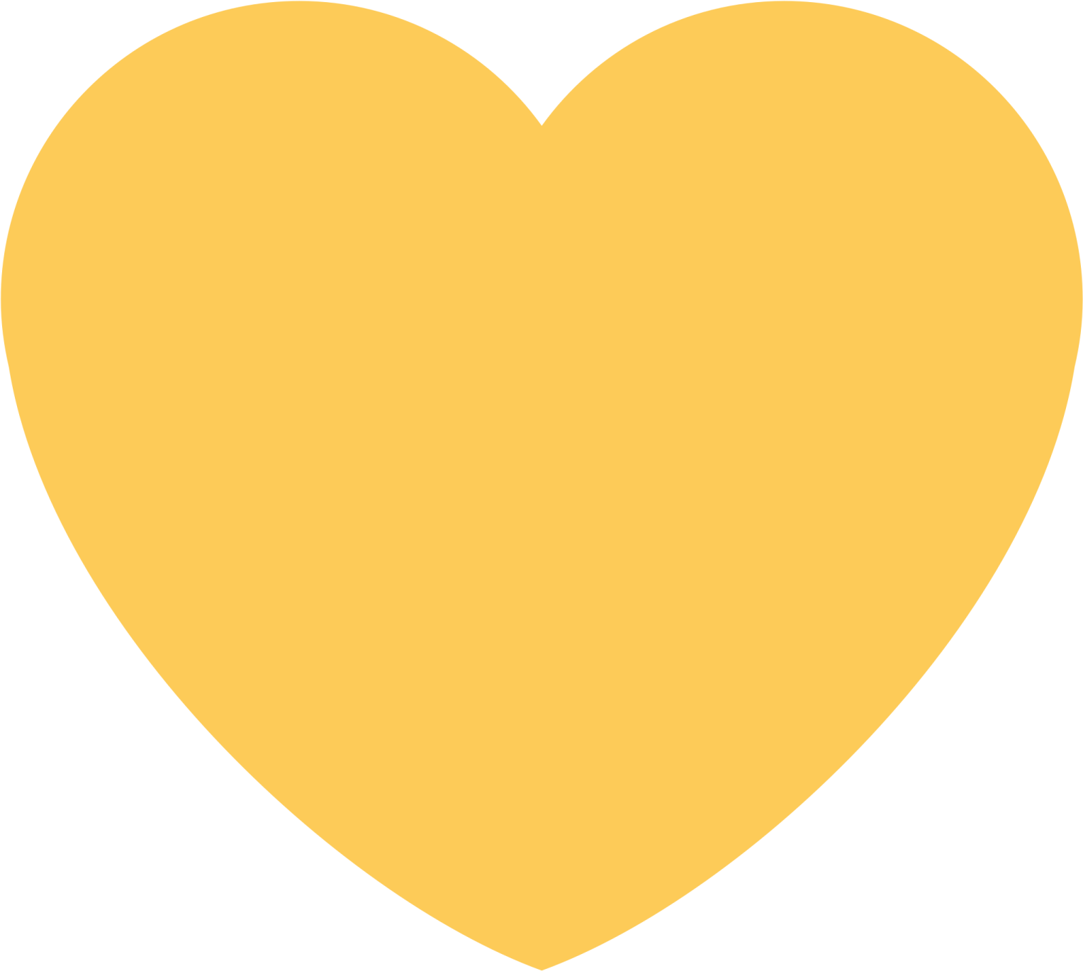 a yellow heart on a white background