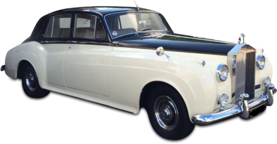 a white and black classic car