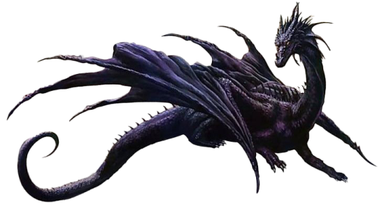 a black dragon is flying through the air