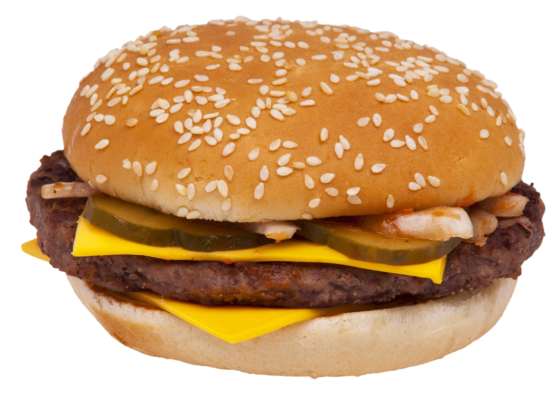 a hamburger with cheese and pickles on it