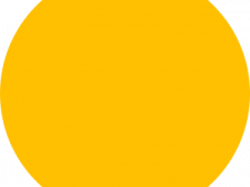 a yellow circle on a white background