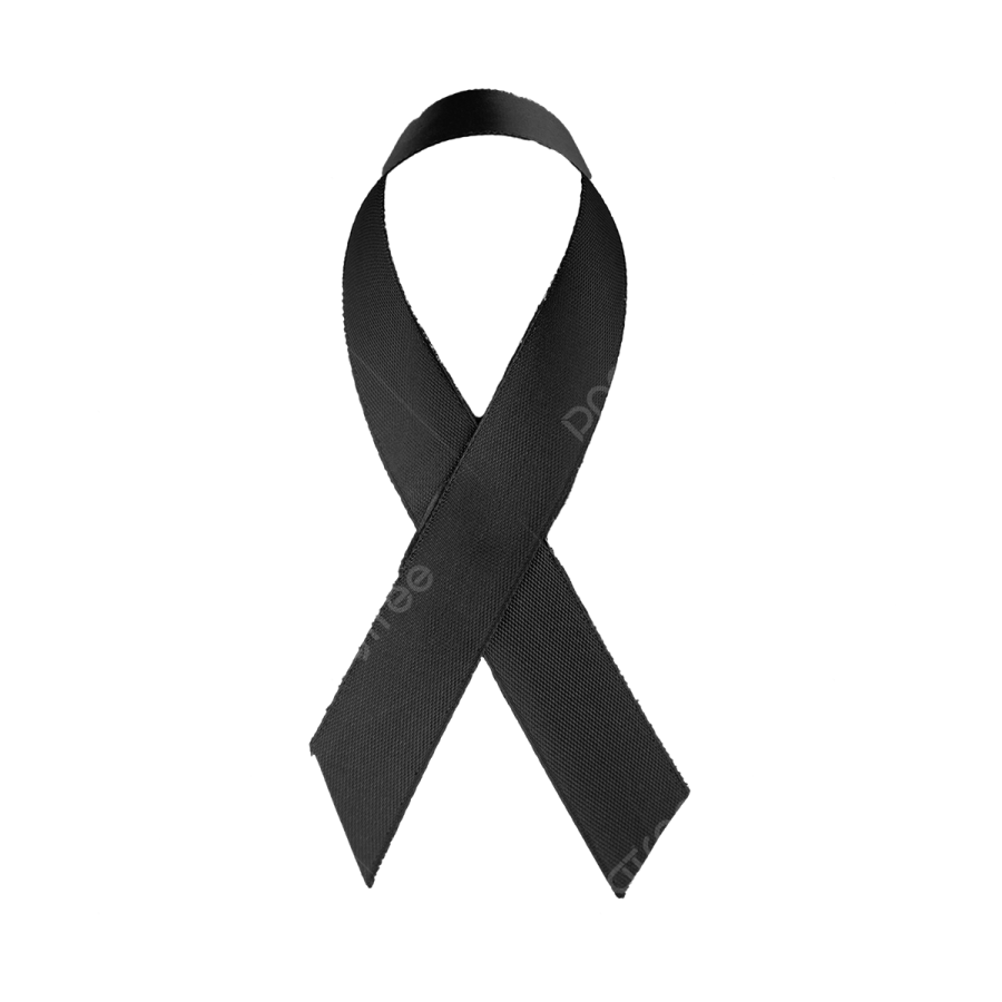 a black ribbon on a white background