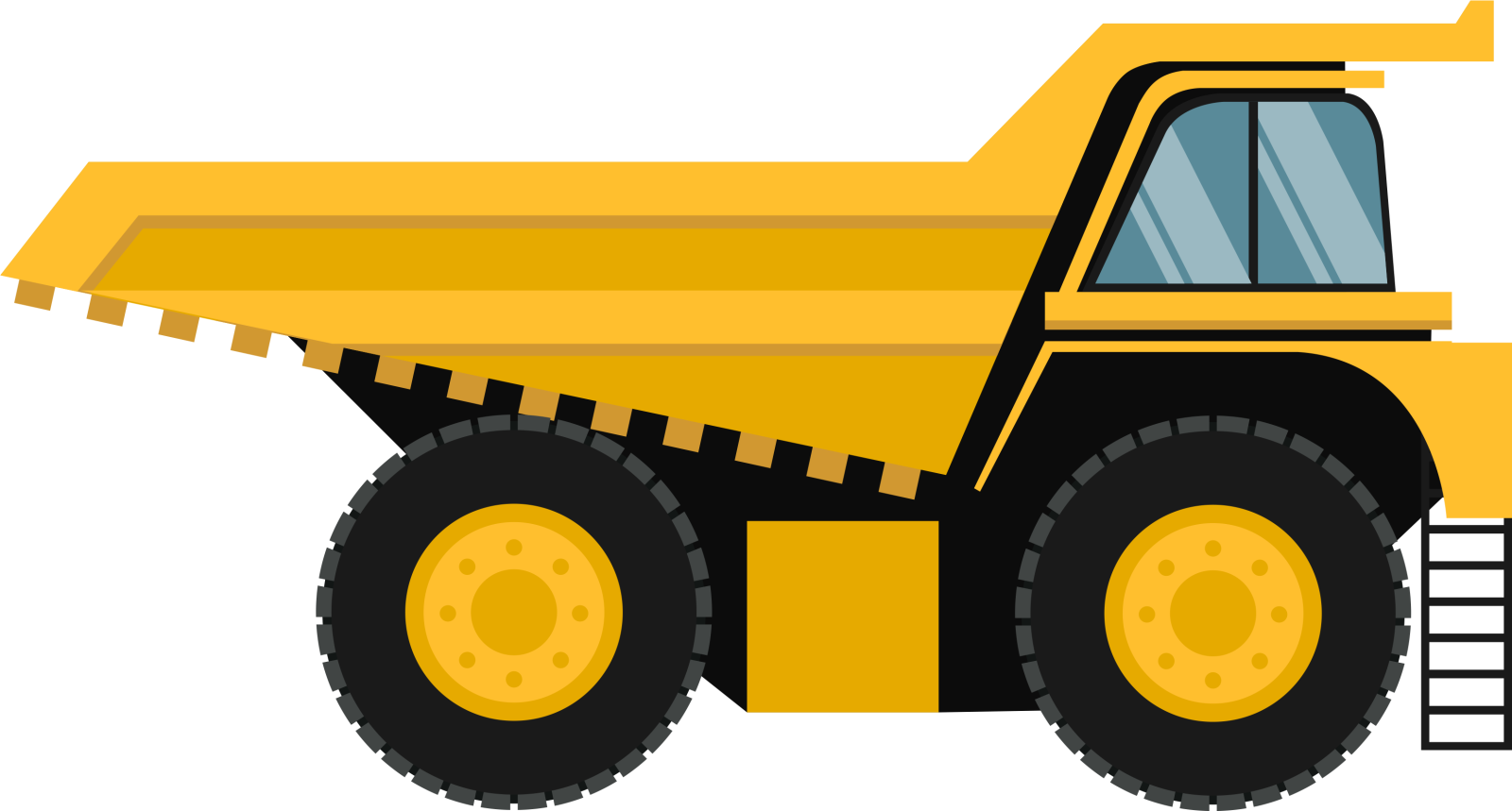 a yellow dump truck