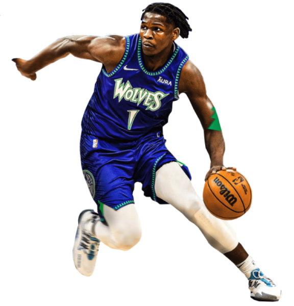 a basketball player with a ball in his hand