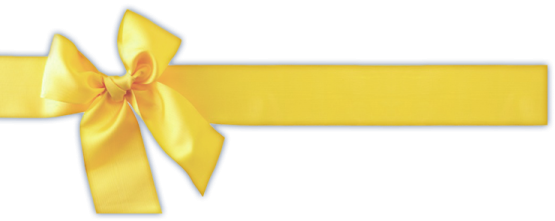 a yellow ribbon on a white background