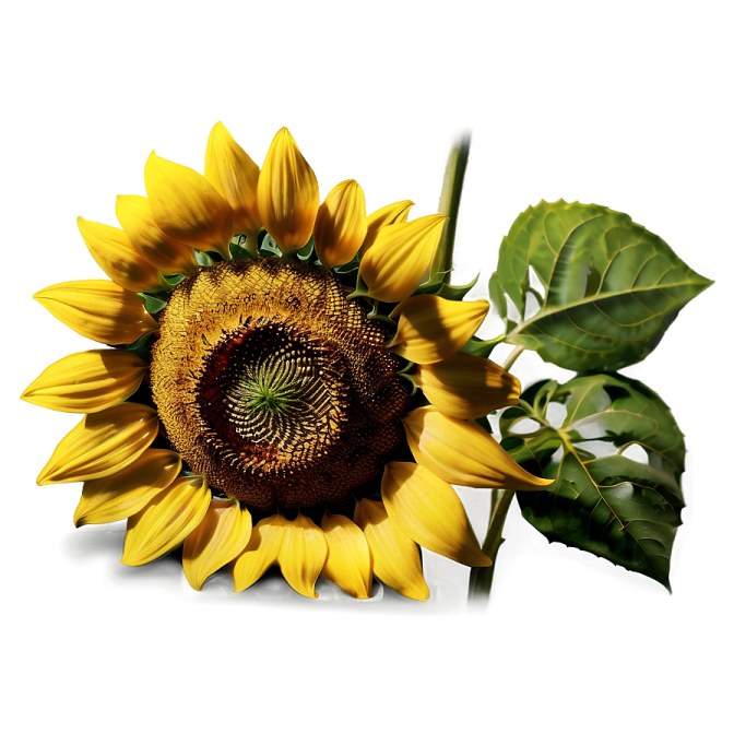 a close up of a sunflower on a white background