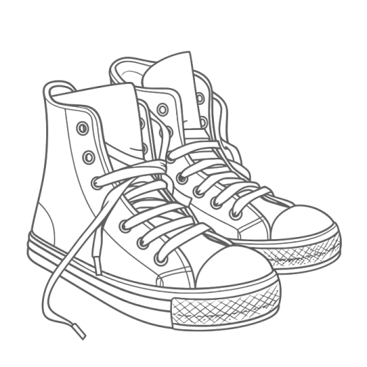 a drawing of a pair of sneakers