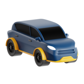 a toy car on a white background