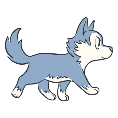 a drawing of a husky dog