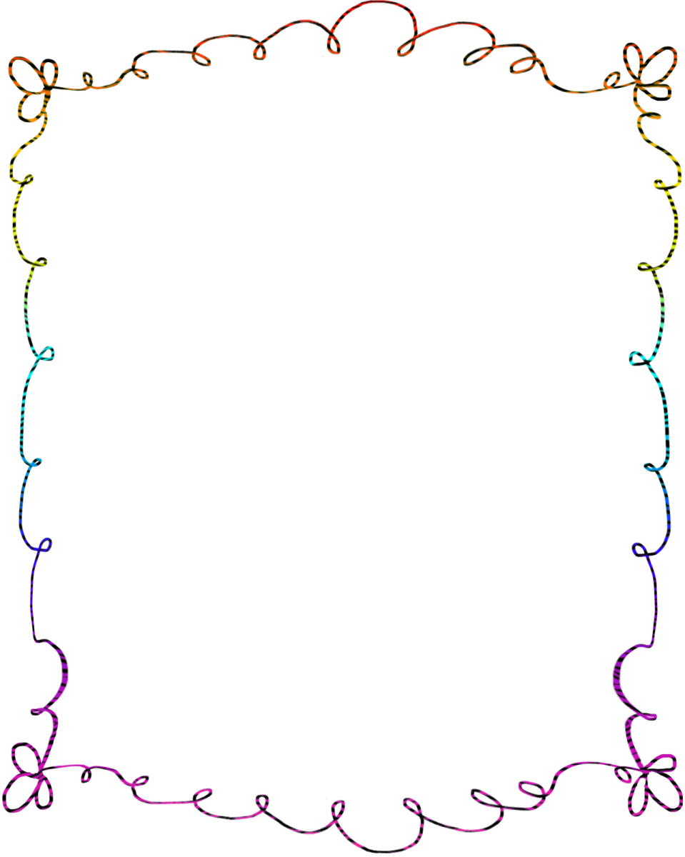 a colorful frame with ribbons and bows