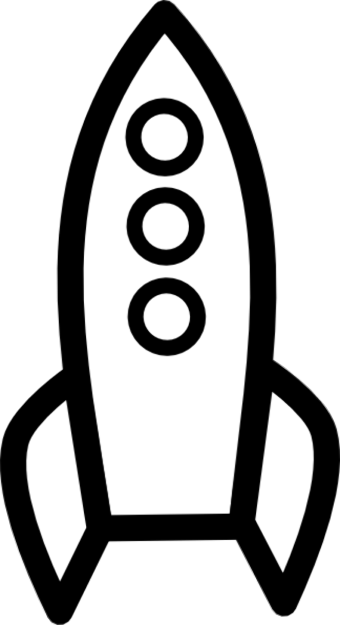 a black and white image of a rocket