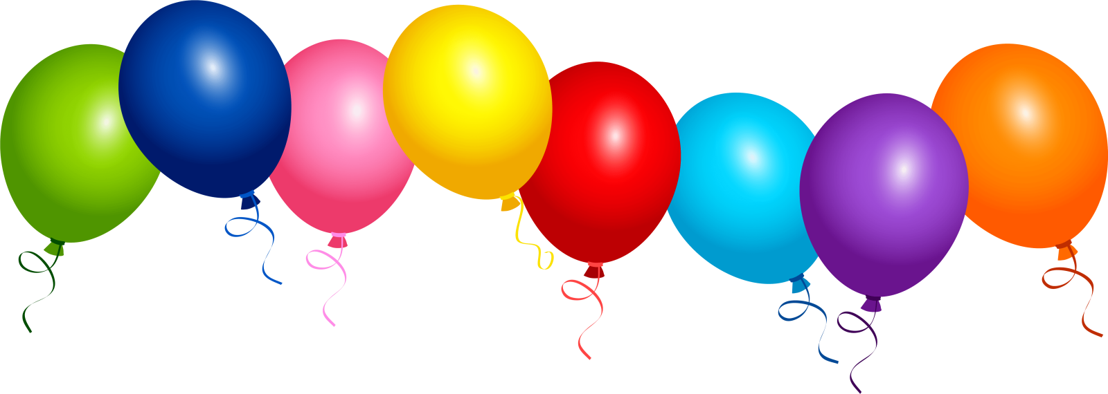 a row of colorful balloons