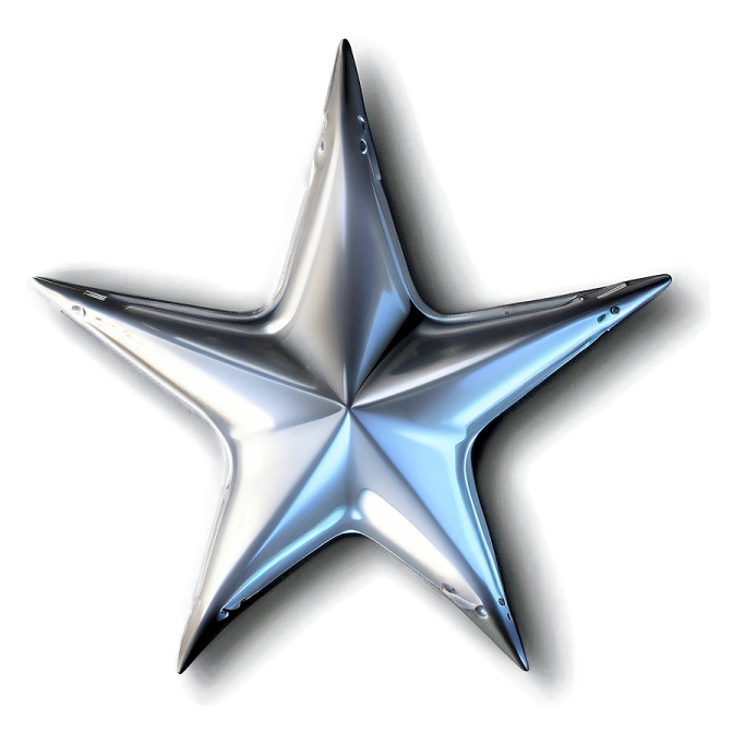 a silver star on a white background