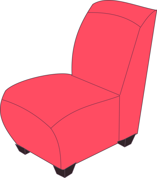 a red chair on a white background