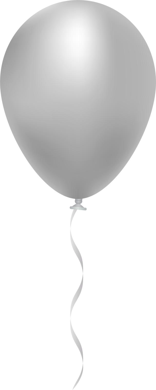 a balloon with a white ribbon attached to it