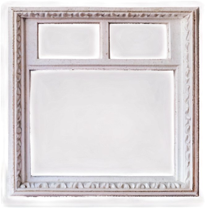 a white picture frame with three squares on it