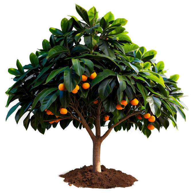 a tree with oranges growing on it