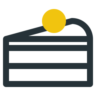 a piece of cake with a sun on top