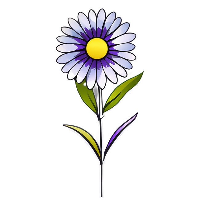 a purple flower on a white background