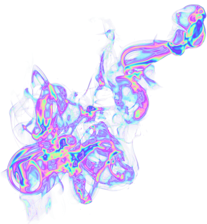 a white background with blue and pink swirls