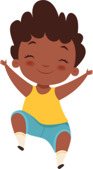 a little boy in blue shorts and a yellow shirt