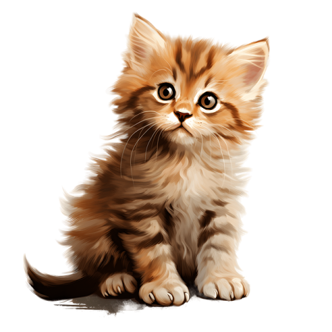 a drawing of a kitten sitting down
