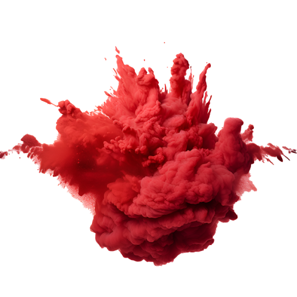 red ink on a white background