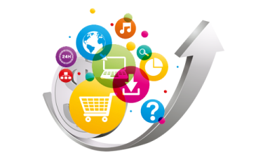 a white background with colorful icons and arrows