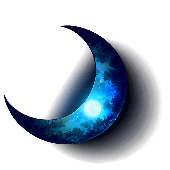 a crescent with the moon in the middle