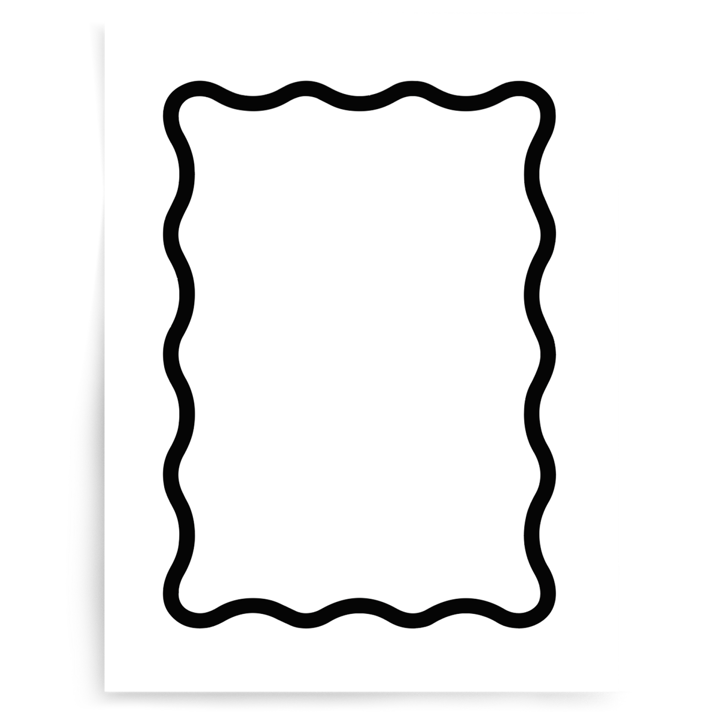 a black and white square frame on a white background
