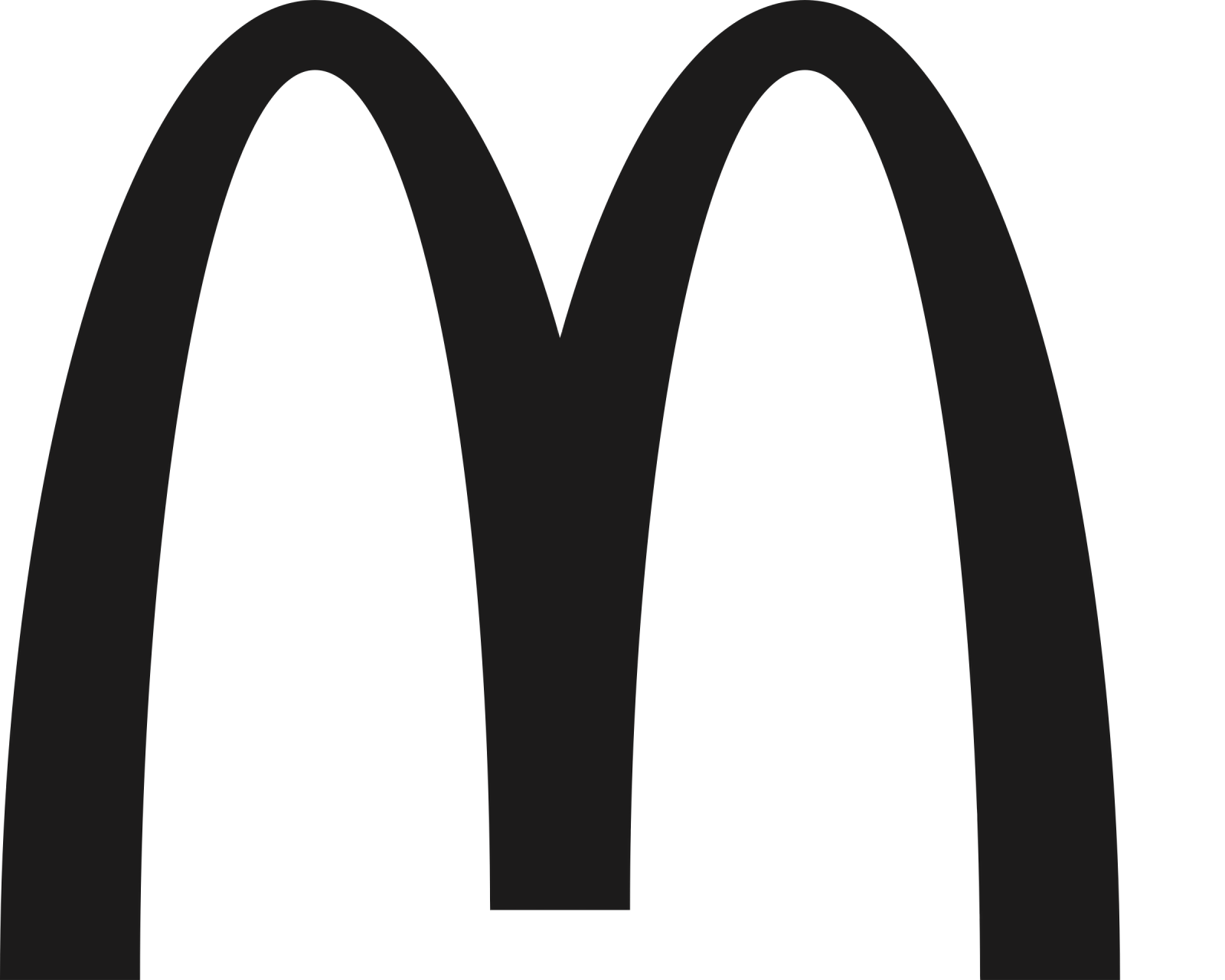 a black and white image of a mcdonald logo