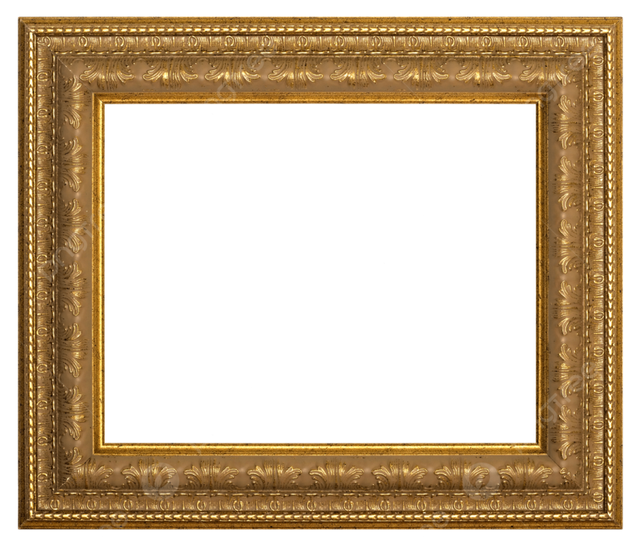 a gold frame on a white background