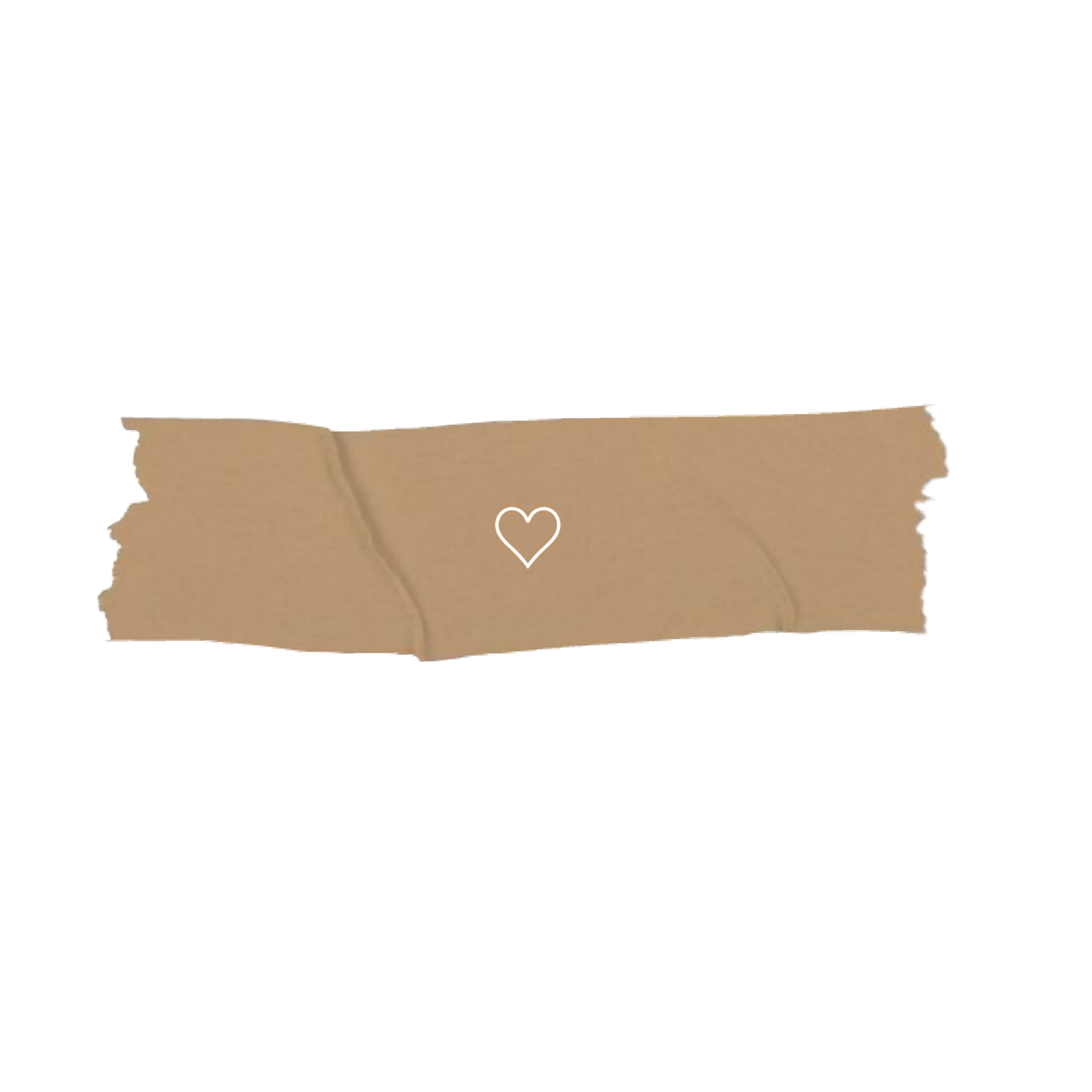 a piece of brown paper with a heart drawn on it