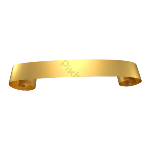 a gold ribbon on a white background