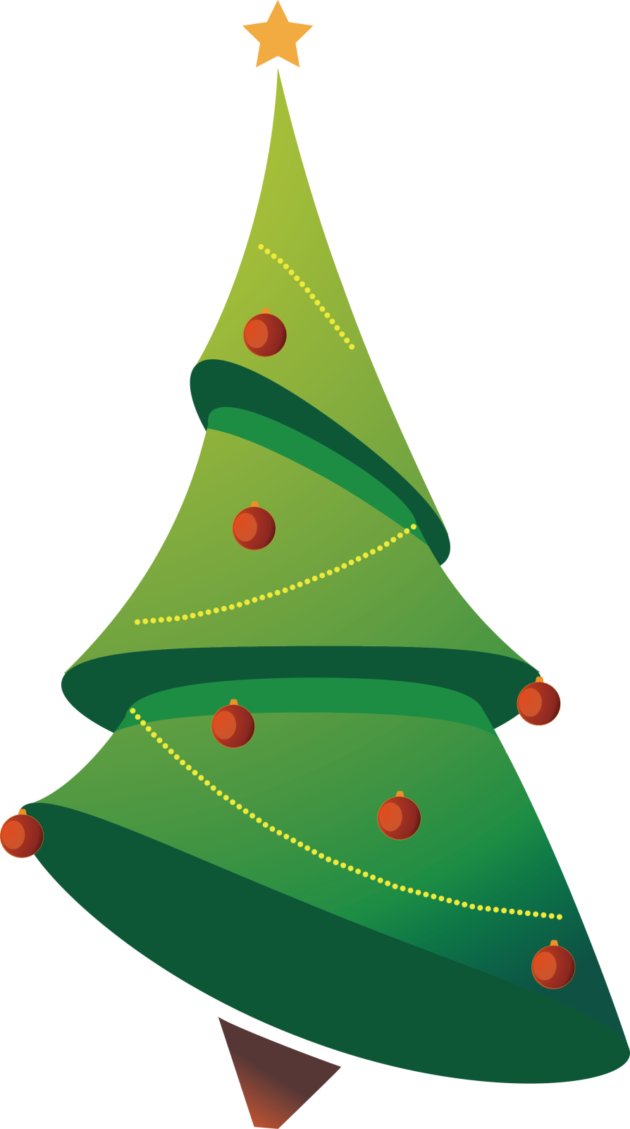 a christmas tree with red balls on it