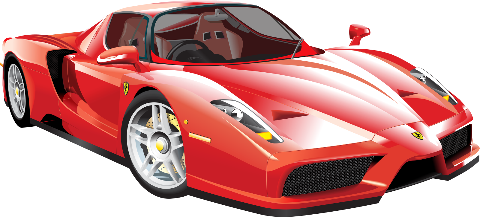 a red sports car on a white background