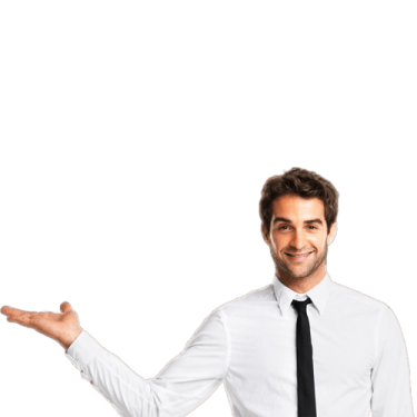 a man in a white shirt and black tie