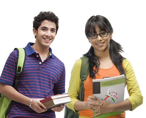a man and a woman are holding books