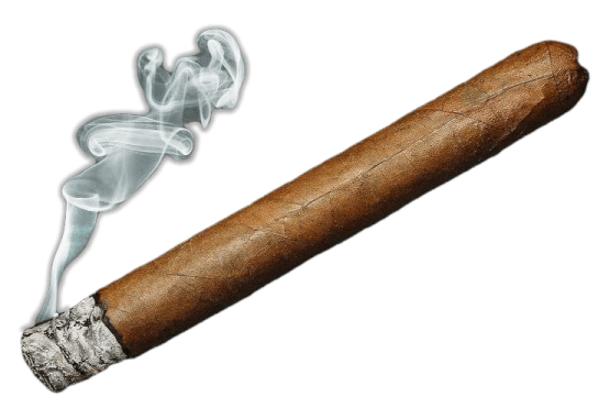 a cigar with smoke coming out of it